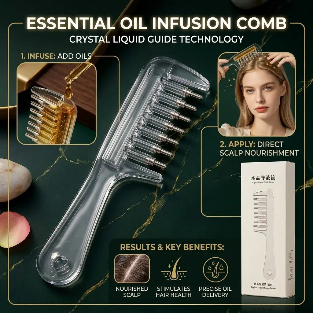 Hair Oil Applicator Scalp Massager Bottle with Precision Comb