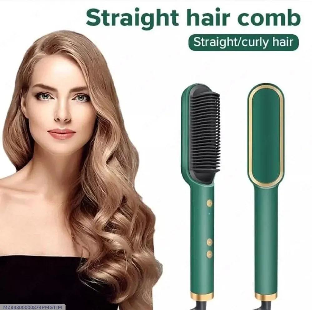 Green Hair Straightening & Styling Comb – Salon Quality