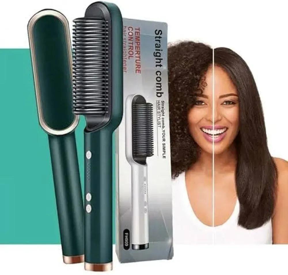 Green Hair Straightening & Styling Comb – Salon Quality
