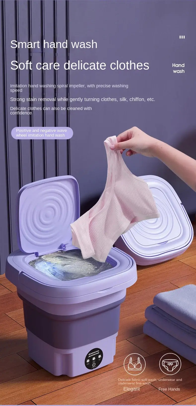 Portable Mini Washing Machine – Compact & Foldable