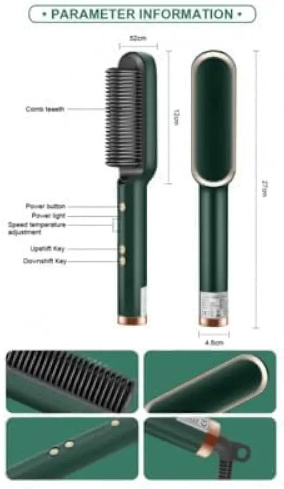 Green Hair Straightening & Styling Comb – Salon Quality