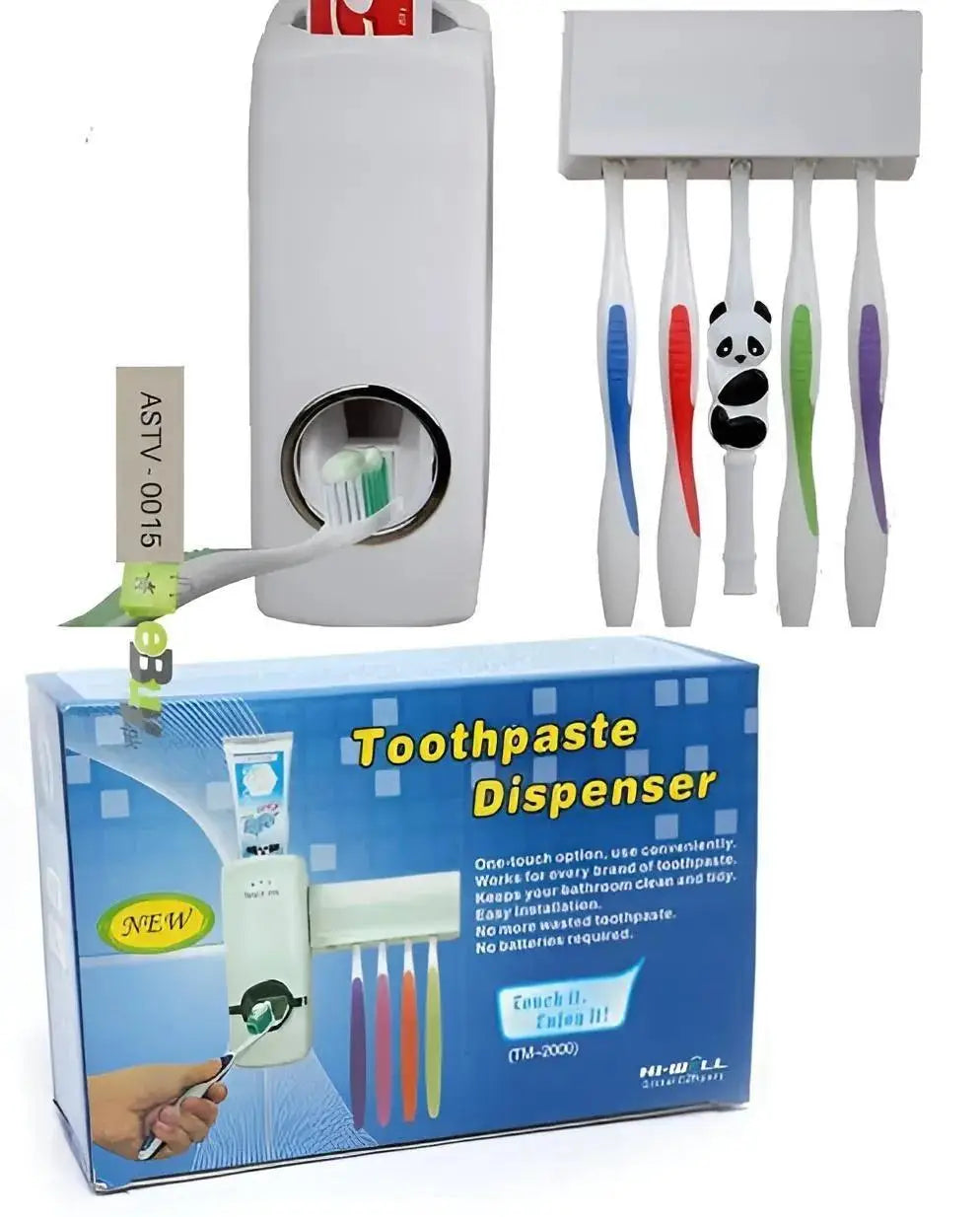 Automatic Toothpaste Dispenser & Toothbrush Holder Set