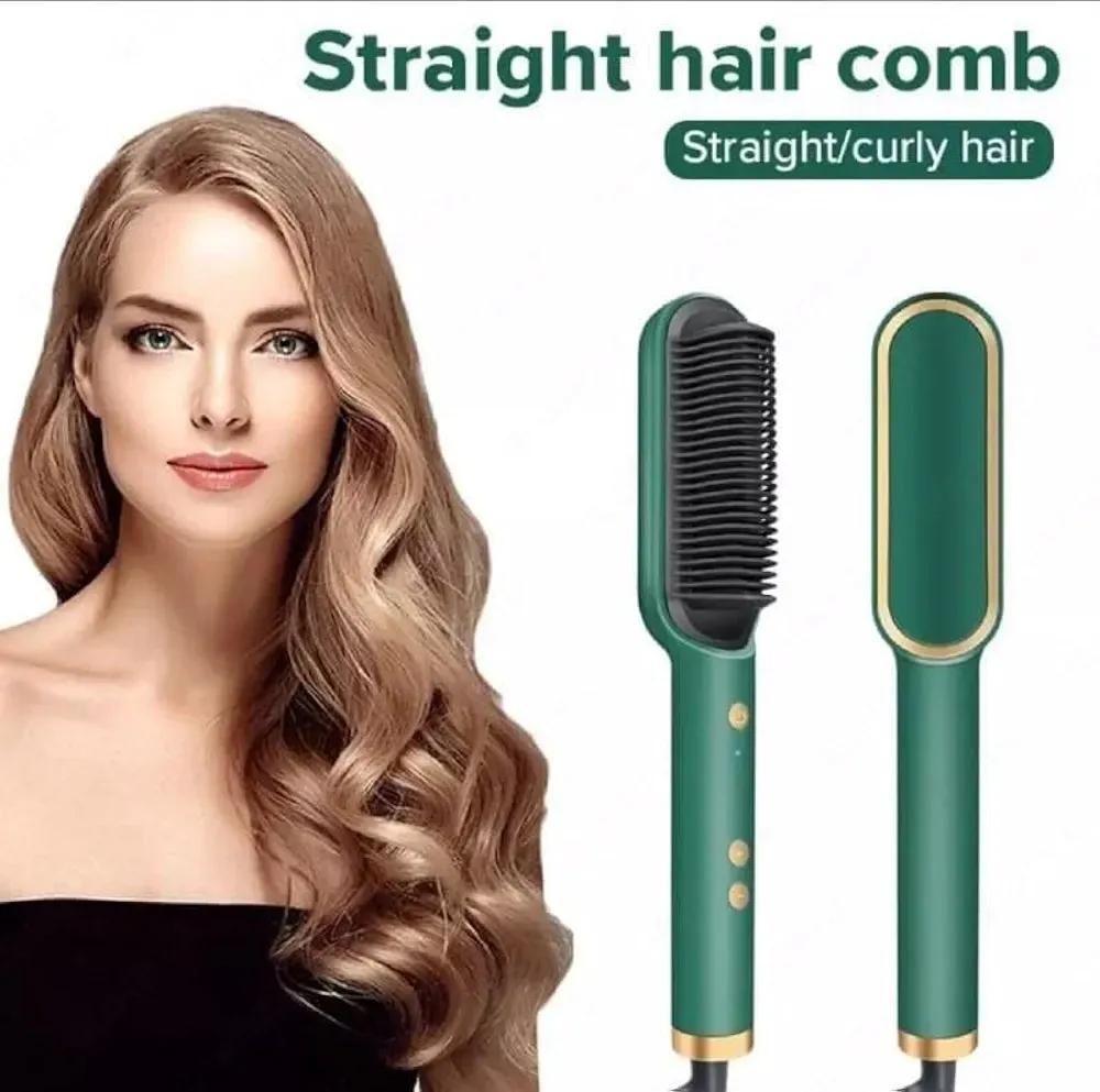 Green Hair Straightening & Styling Comb – Salon Quality
