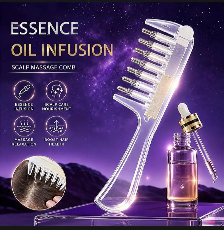 Hair Oil Applicator Scalp Massager Bottle with Precision Comb