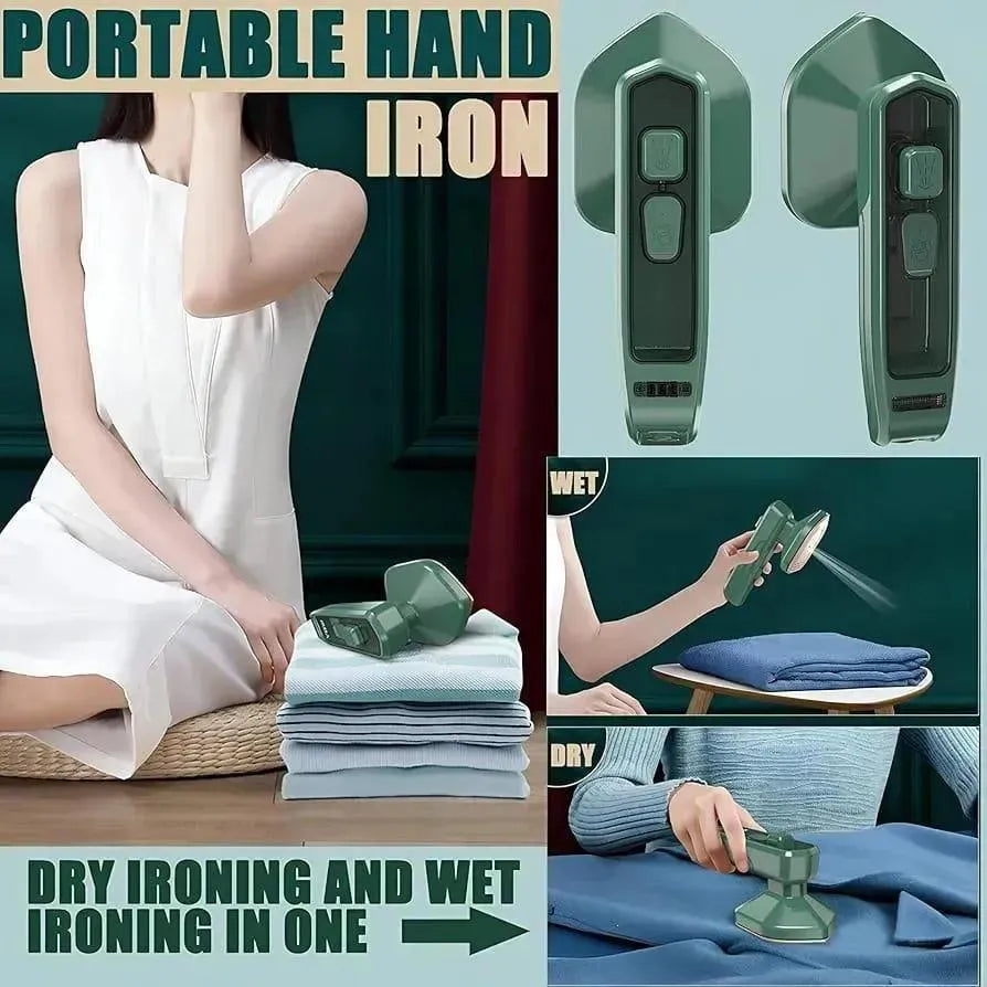 Portable 2-in-1 Steam Iron for Clothes – Dry & Steam Ironing