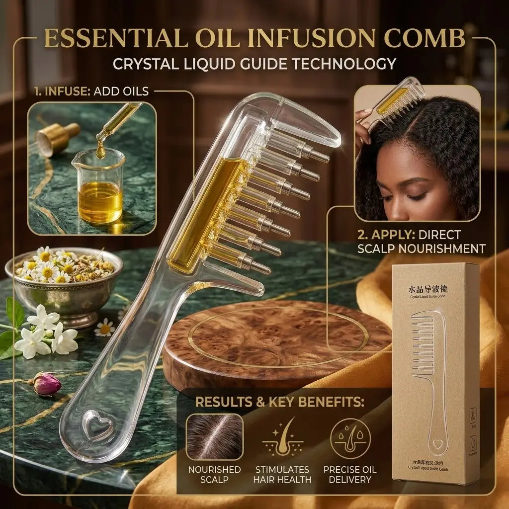 Hair Oil Applicator Scalp Massager Bottle with Precision Comb
