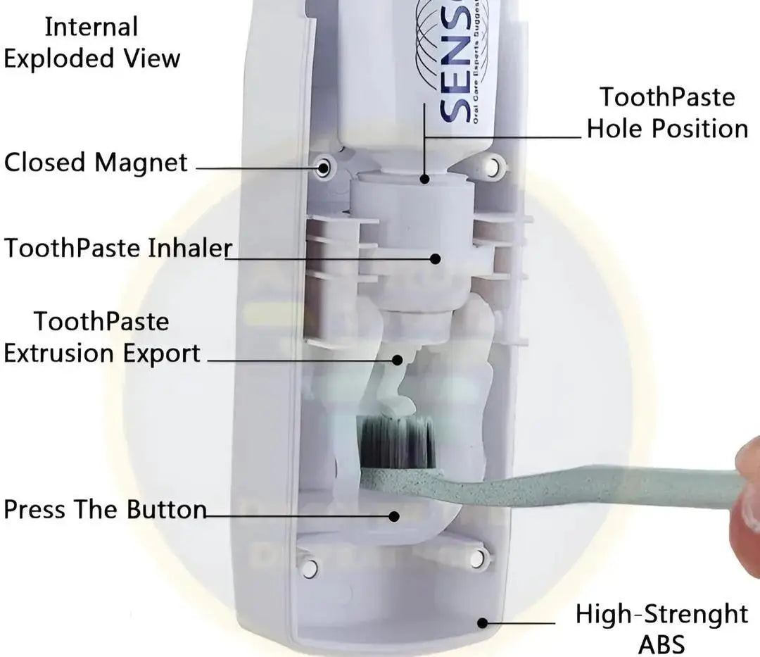 Automatic Toothpaste Dispenser & Toothbrush Holder Set